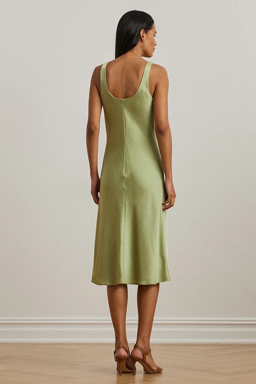 Сукня Lauren Ralph Lauren колір зелений midi розкльошена 200970168