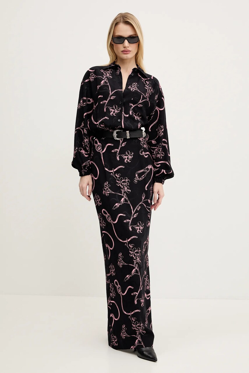 Сукня Moschino Jeans колір чорний maxi розкльошена 0412 3236