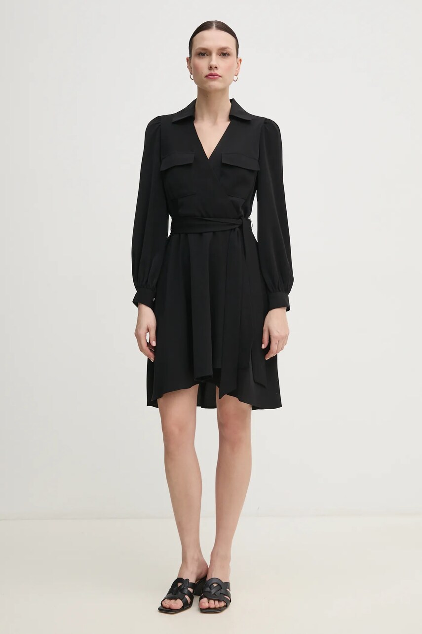 Сукня Dkny колір чорний mini розкльошена DD3K7484