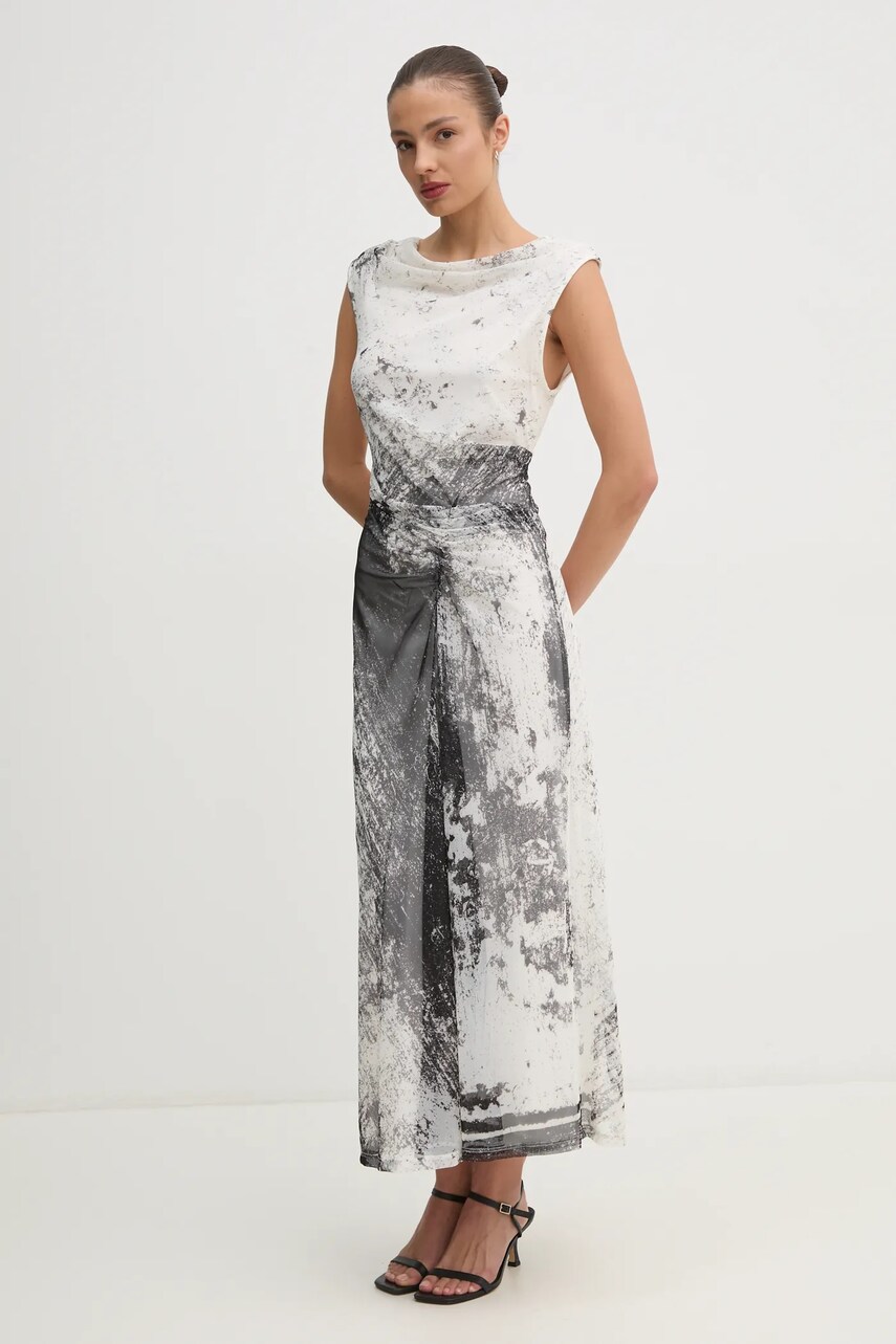 Сукня Dkny колір бежевий maxi розкльошена DD4AR631