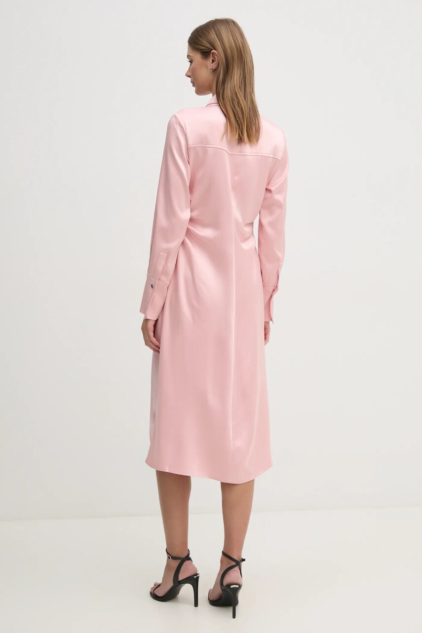 Сукня Dkny колір рожевий midi облягаюча DD4KTE31