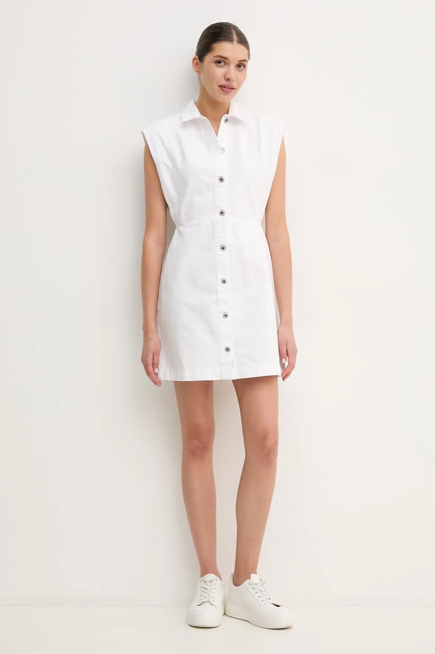 Джинсова сукня Pepe Jeans CHEY WHT колір білий mini розкльошена PL953721