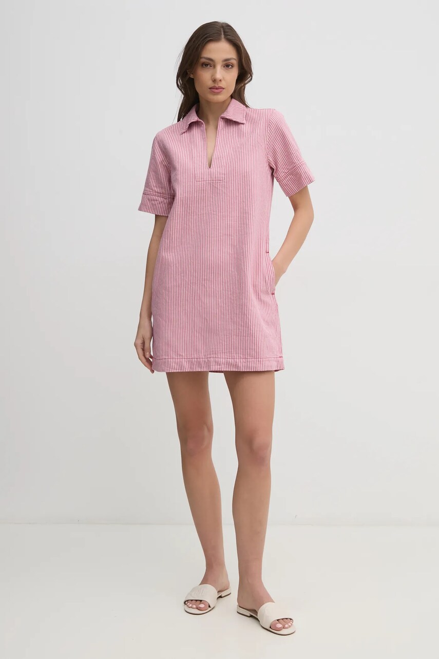 Джинсова сукня Pepe Jeans LENA колір рожевий mini розкльошена PL953726