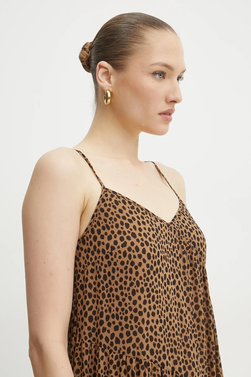 Сукня MICHAEL Michael Kors колір коричневий maxi розкльошена MR582IDGRY