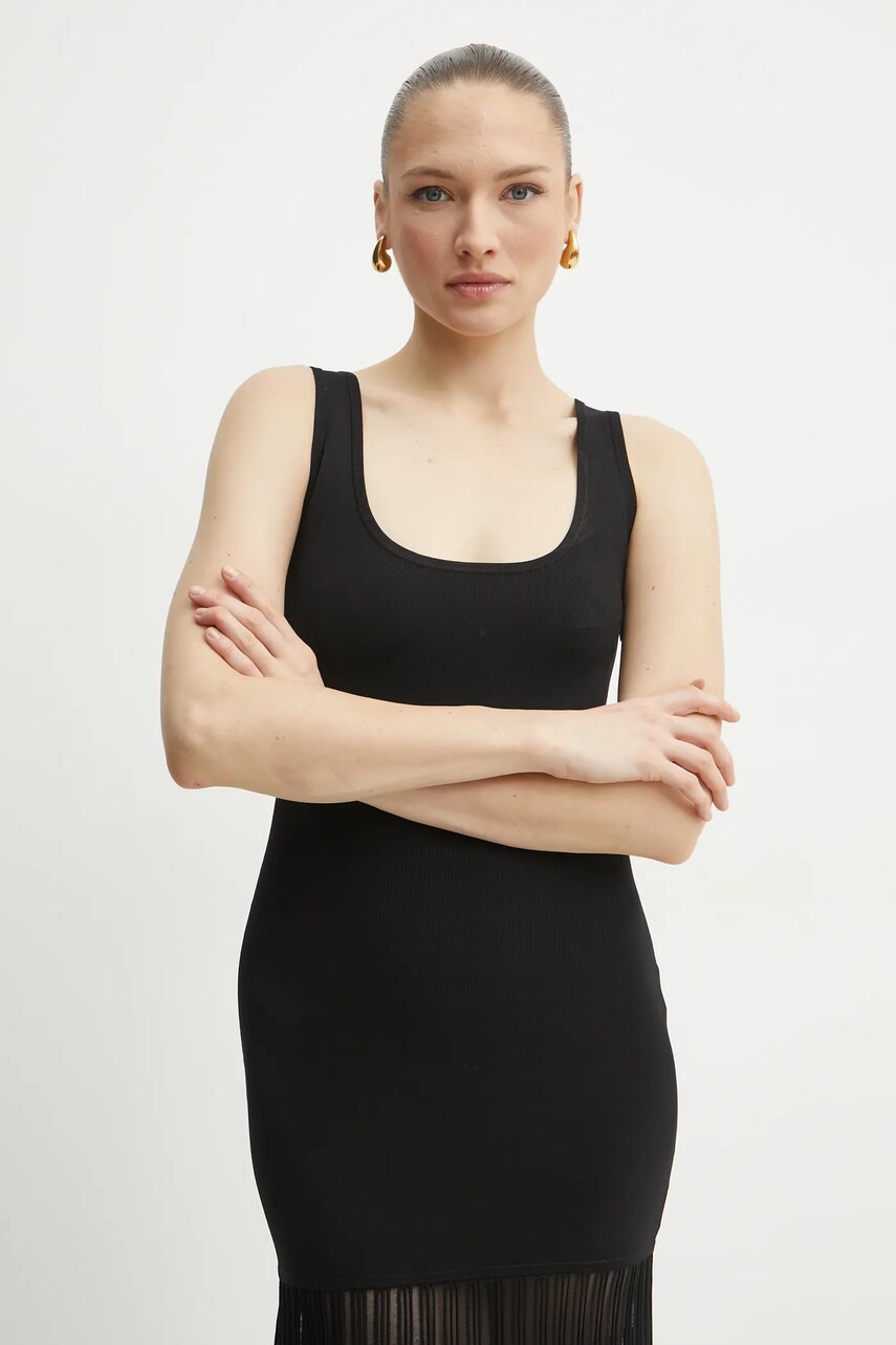 Сукня MICHAEL Michael Kors колір чорний maxi розкльошена MF482LFBFD
