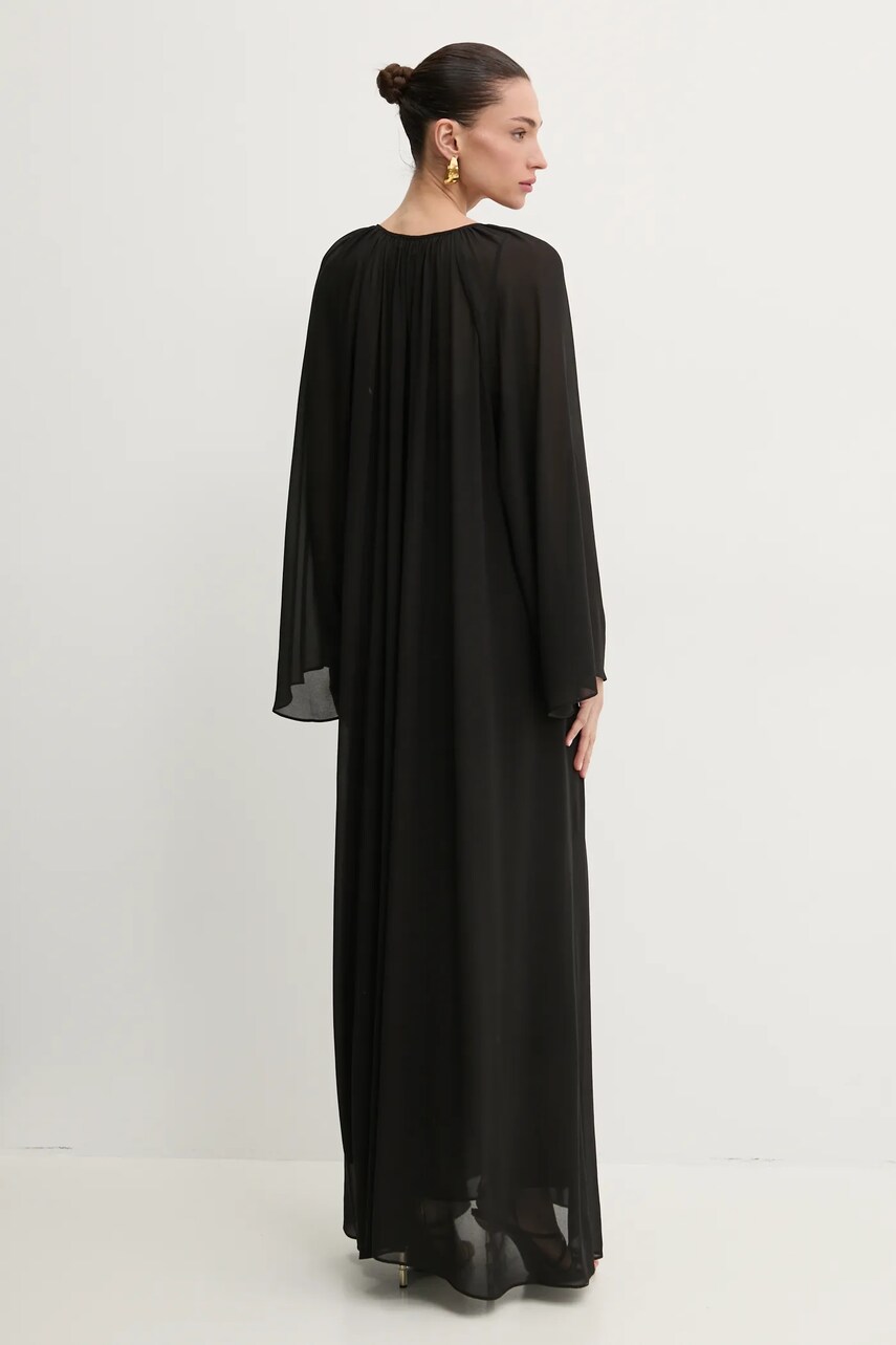 Сукня MICHAEL Michael Kors колір чорний maxi розкльошена MR582U57R3