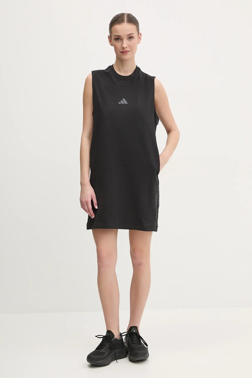 Сукня adidas W AOP Blur колір чорний mini пряма JG6226