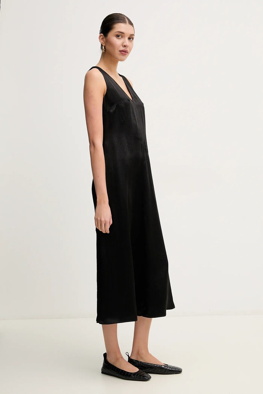 Сукня Weekend Max Mara колір чорний midi розкльошена 2515221081600