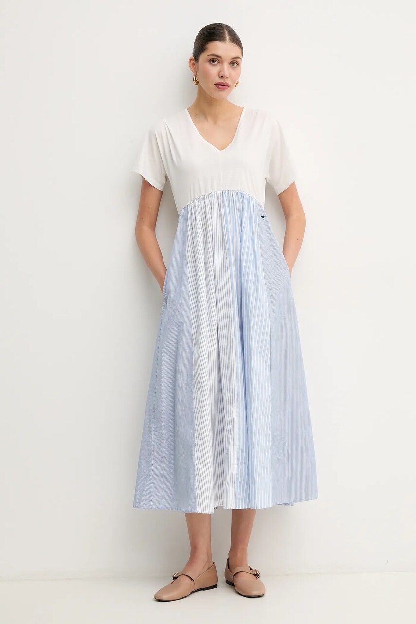 Сукня Weekend Max Mara колір білий midi розкльошена 2515621082600