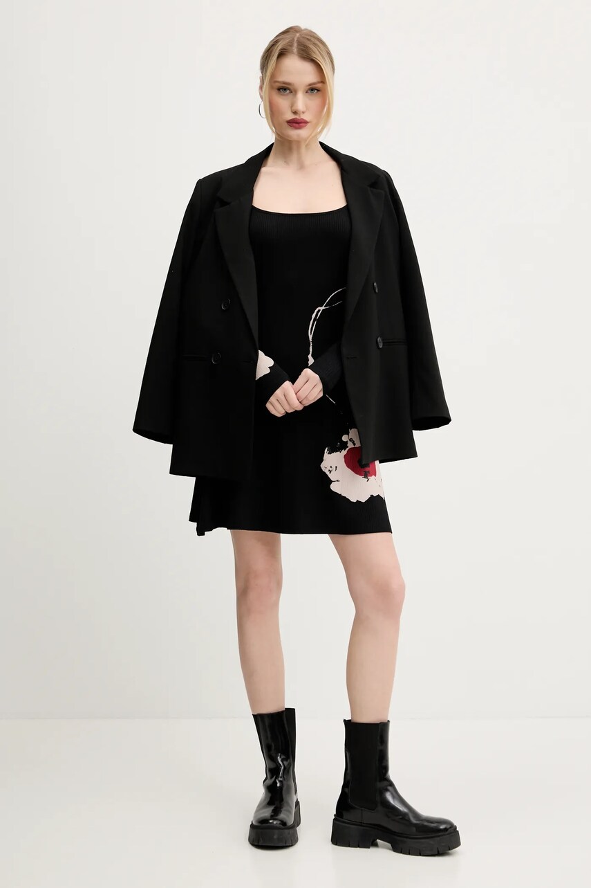 Сукня Desigual BRUJAS колір чорний mini розкльошена 25SWVK07
