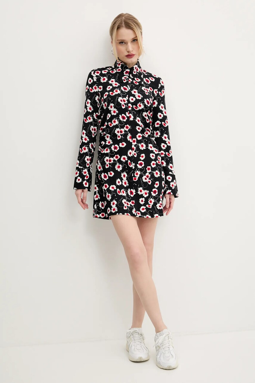 Сукня Desigual NIMA колір чорний mini розкльошена 25SWVW11