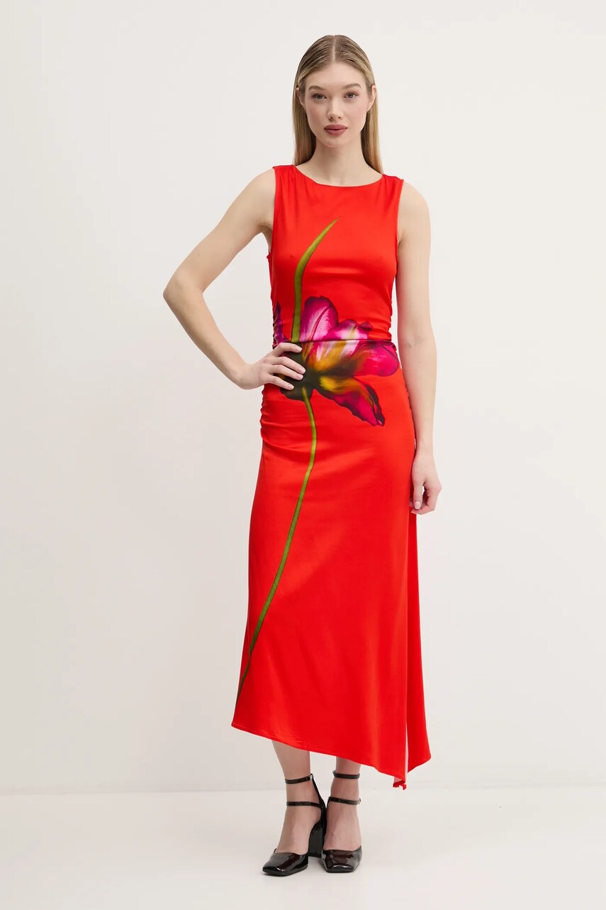 Сукня Desigual REIMS колір червоний maxi облягаюча 25SWVW07