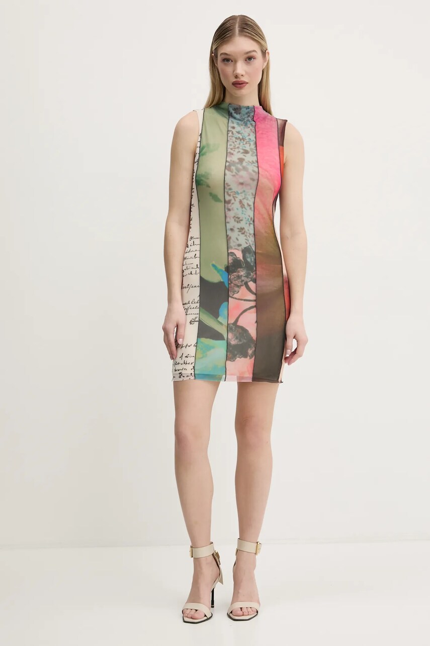 Сукня Desigual ST. JOHNS колір зелений mini облягаюча 25SWVK01