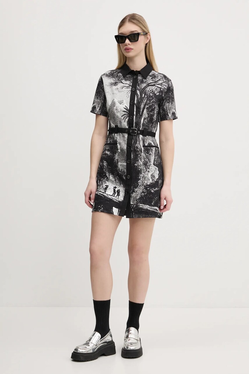 Сукня Desigual TROPIC LITOGRAPHY LA колір чорний mini пряма 25SWVW96