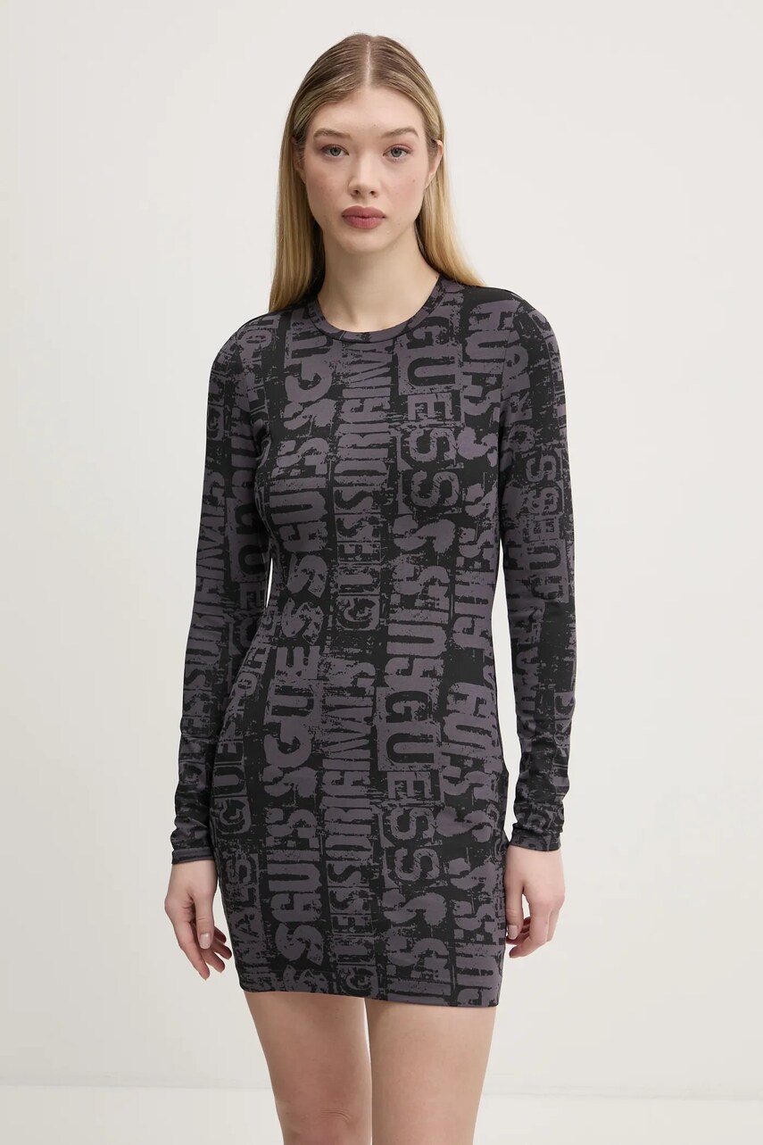 Сукня Guess Originals колір чорний mini облягаюча W5RK78 K1D80