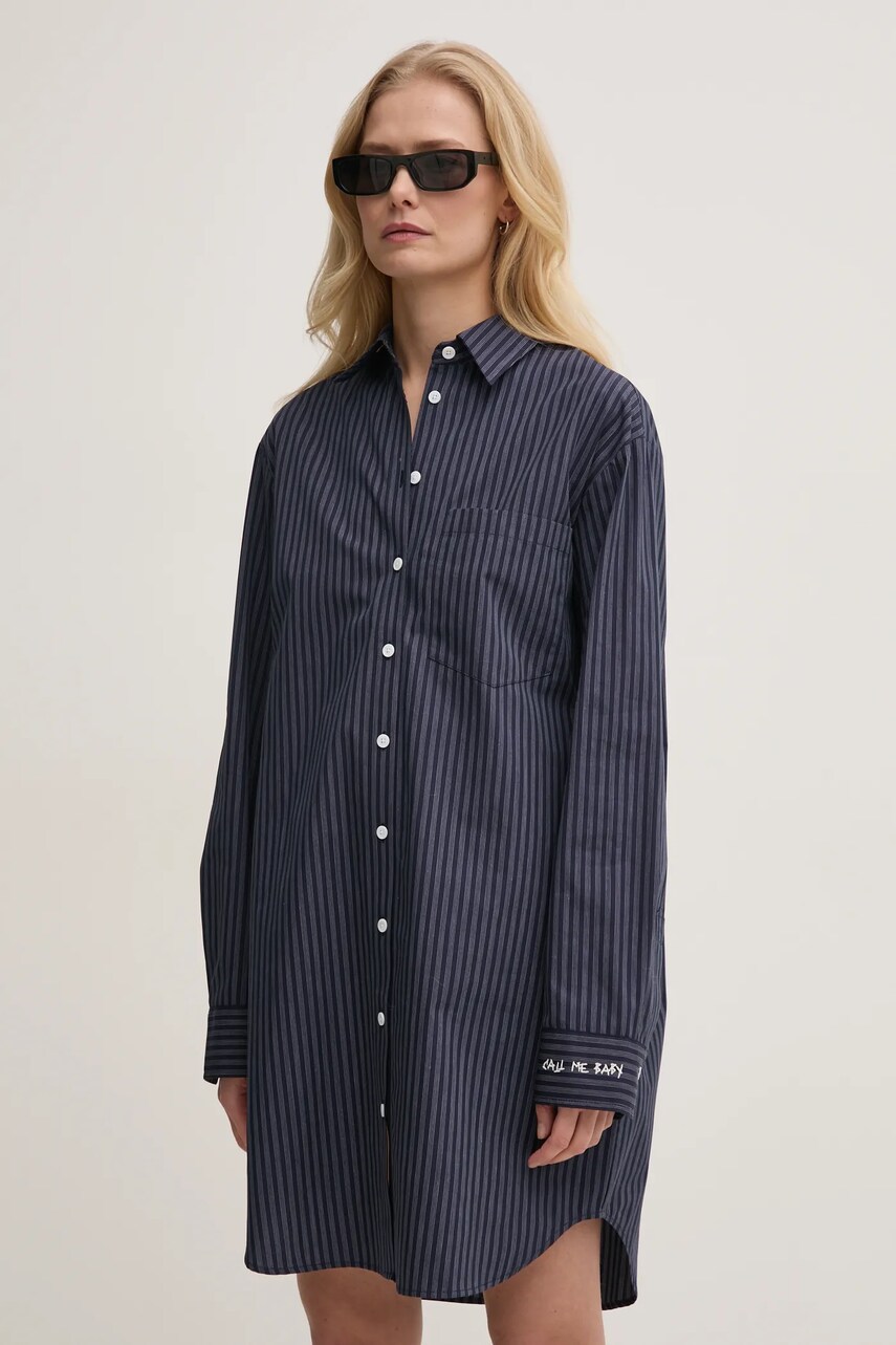 Бавовняна сукня ZADIG&VOLTAIRE колір синій mini oversize WWDR02517