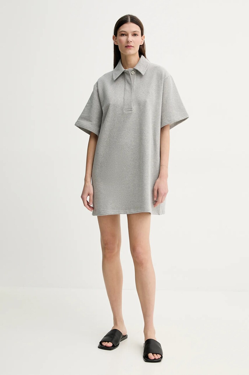 Бавовняна сукня Stand Studio Kennedi колір сірий mini oversize 66457-8505