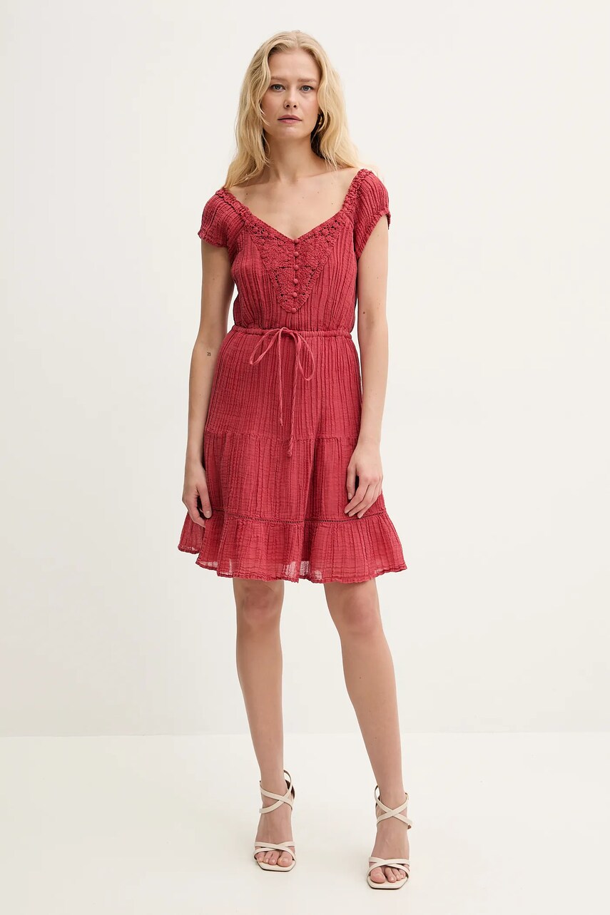 Сукня Guess GAUZE колір червоний mini розкльошена W5GK0A WE340