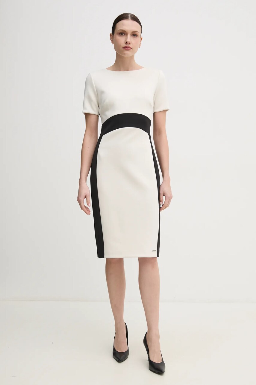 Сукня Calvin Klein колір бежевий mini облягаюча K20K208161