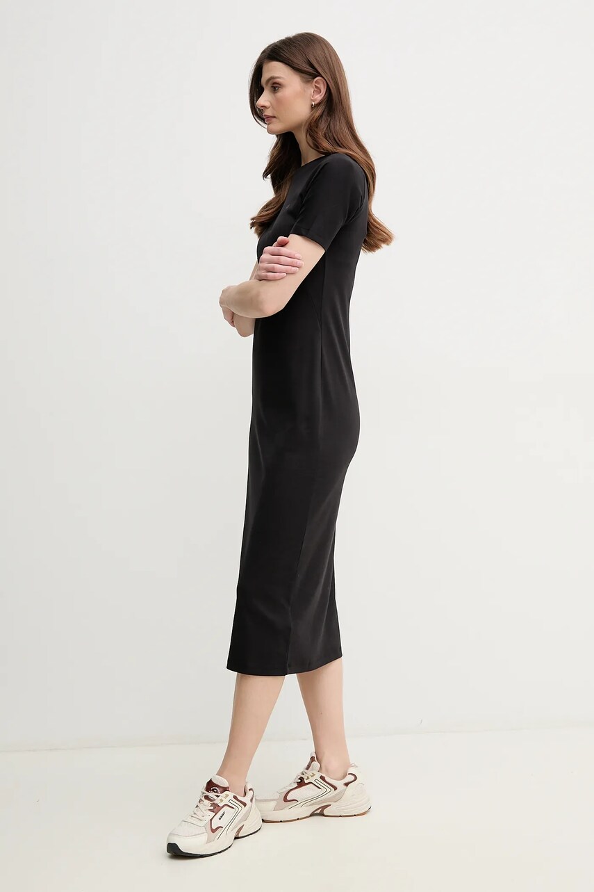 Бавовняна сукня Calvin Klein колір чорний midi облягаюча K20K208299