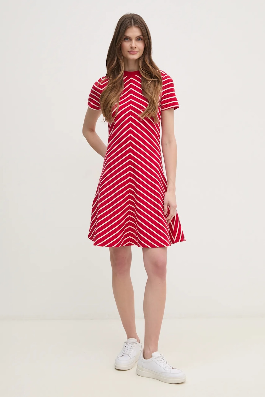 Бавовняна сукня Tommy Hilfiger колір червоний mini розкльошена WW0WW45521