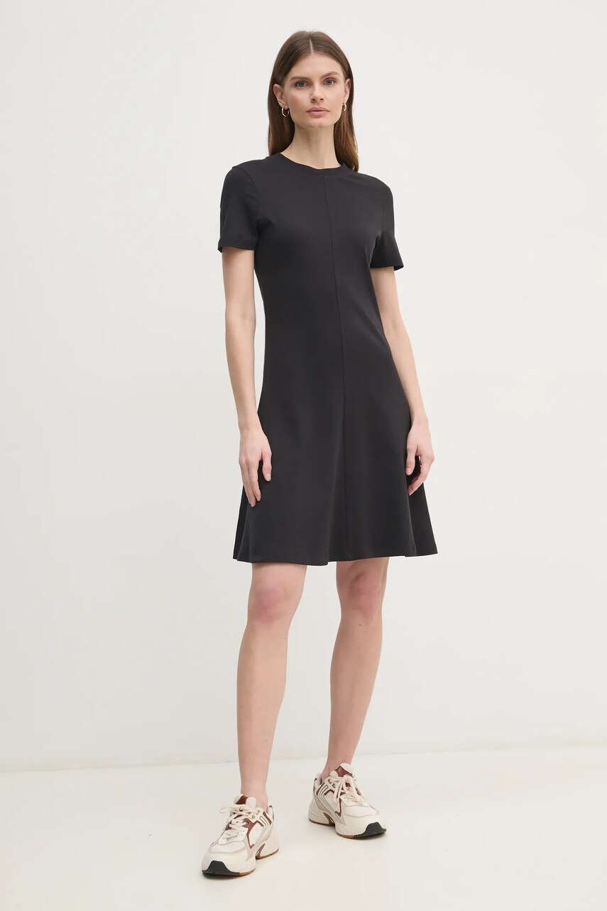 Бавовняна сукня Tommy Hilfiger колір чорний mini розкльошена WW0WW45521