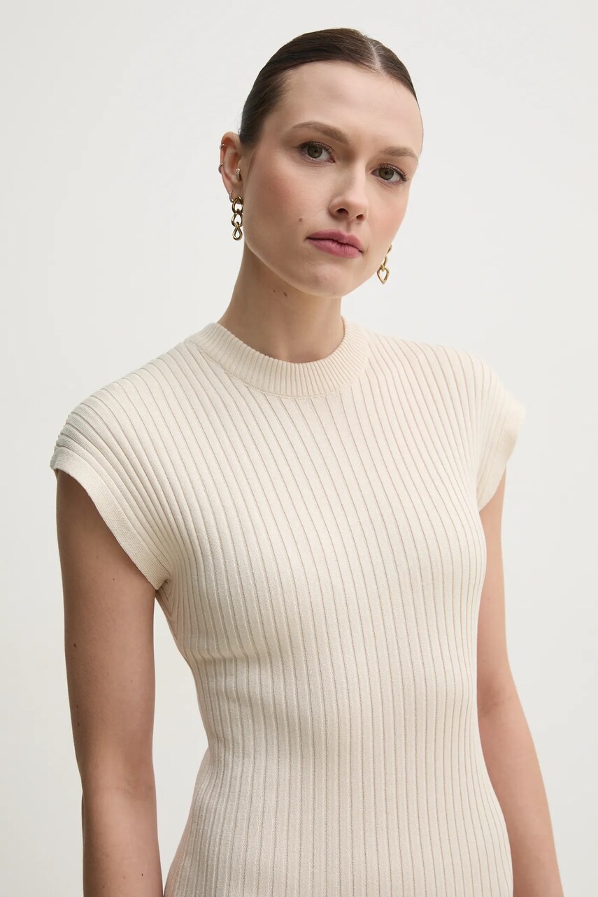 Сукня Tommy Hilfiger колір бежевий midi облягаюча WW0WW44493