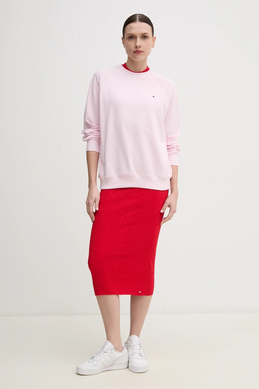 Сукня Tommy Hilfiger колір червоний midi облягаюча WW0WW44493