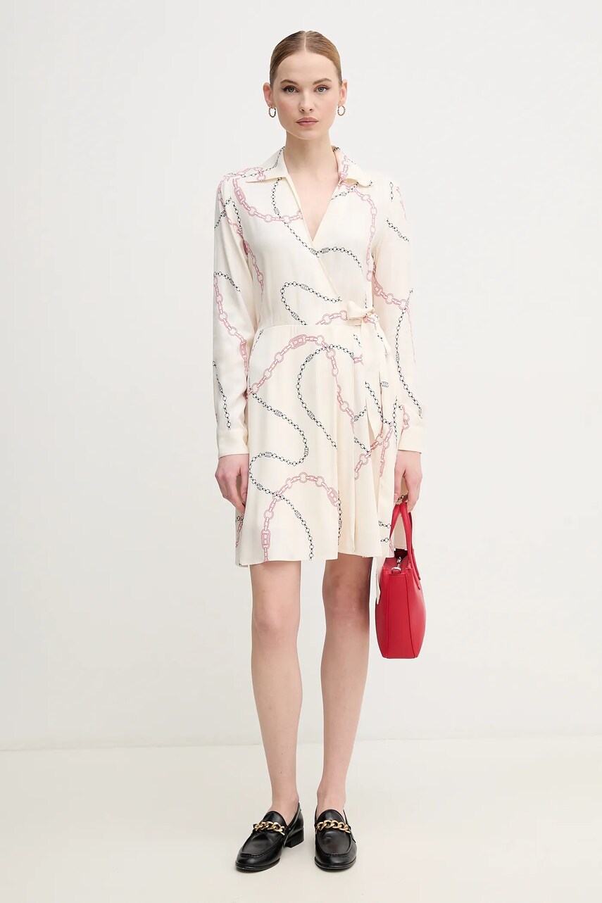 Сукня Tommy Hilfiger колір бежевий mini розкльошена WW0WW44664