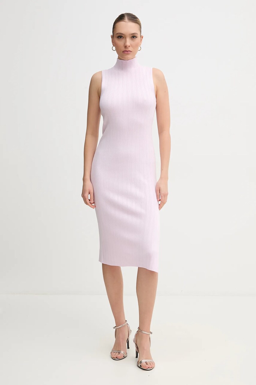 Сукня Dkny колір рожевий mini облягаюча DJ5R0626