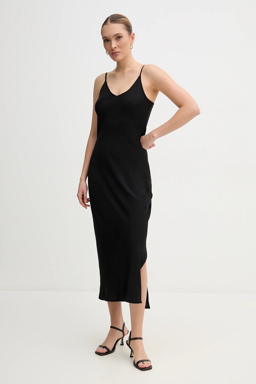 Сукня Dkny колір чорний midi облягаюча DJ5D9053