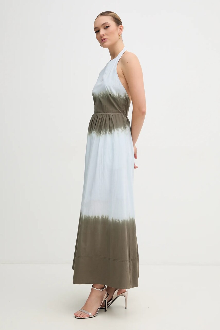 Бавовняна сукня Dkny maxi розкльошена DJ5D9063