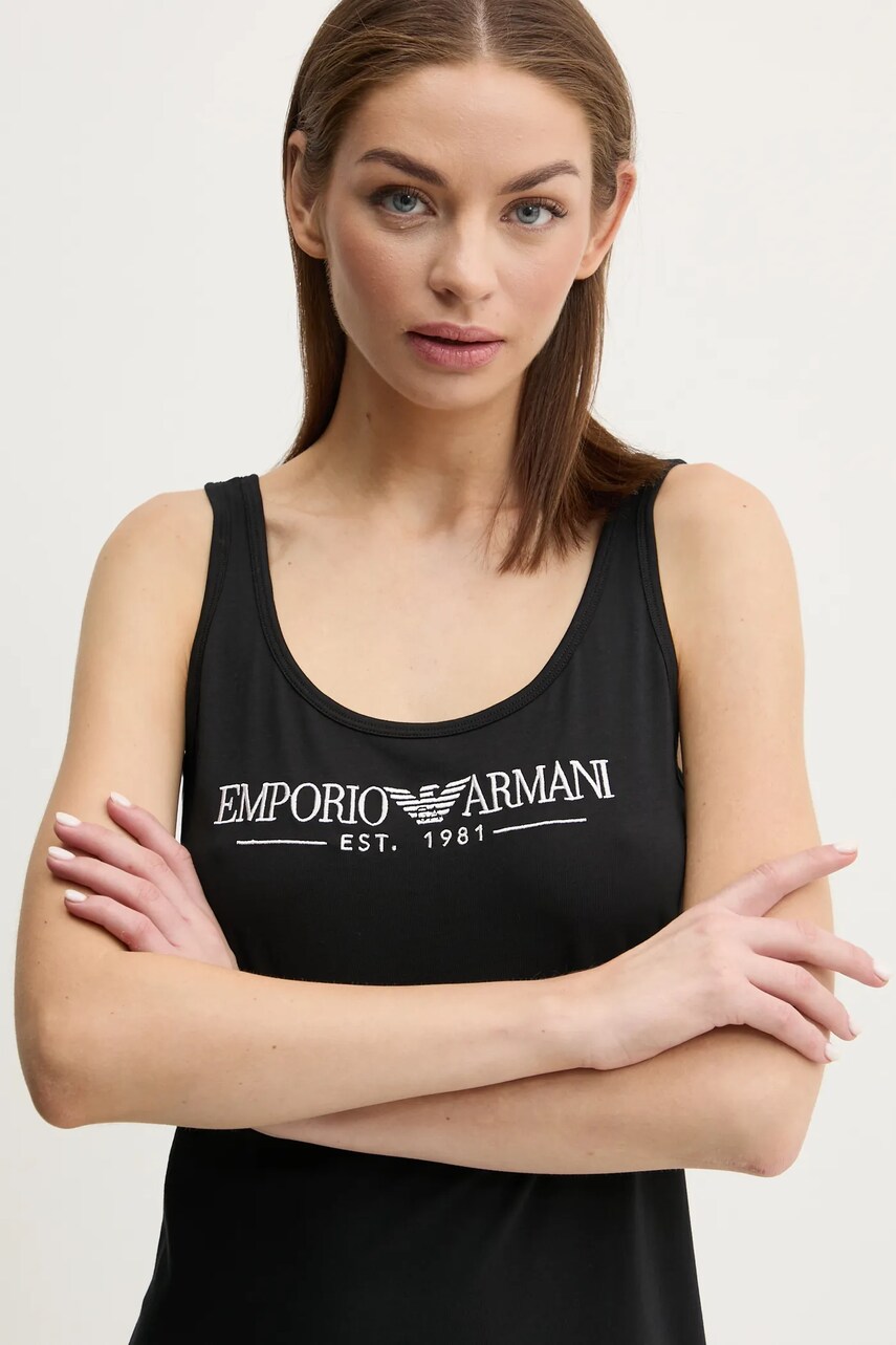 Нічна сорочка Emporio Armani Underwear жіноча колір чорний з бавовни EW000494 AF10881