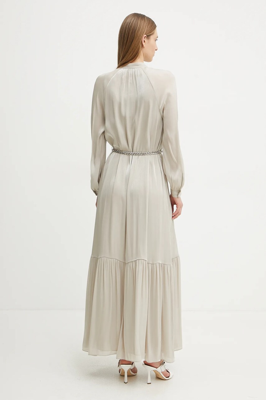 Сукня MICHAEL Michael Kors колір бежевий maxi розкльошена MS482CM8BB