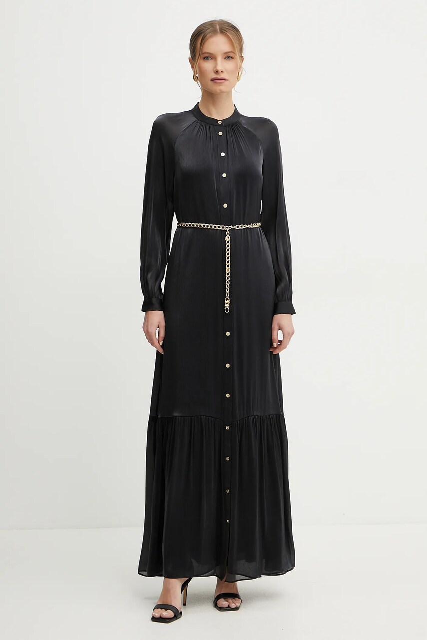 Сукня MICHAEL Michael Kors колір чорний maxi розкльошена MS482CM8BB