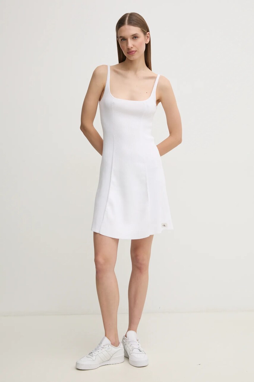 Сукня Calvin Klein Jeans колір білий mini розкльошена J20J225269