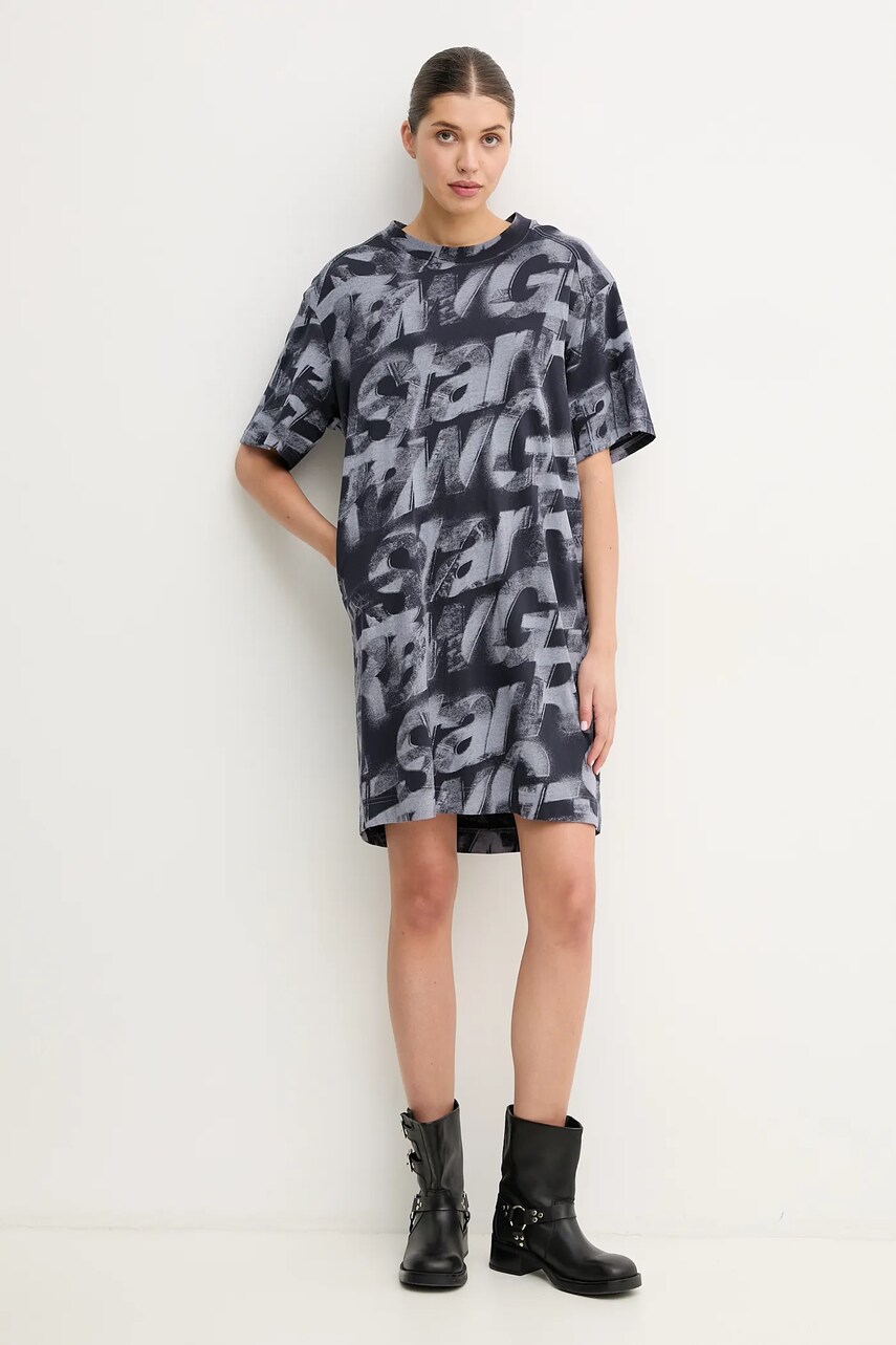 Бавовняна сукня G-Star Raw колір синій mini oversize D26082-D611