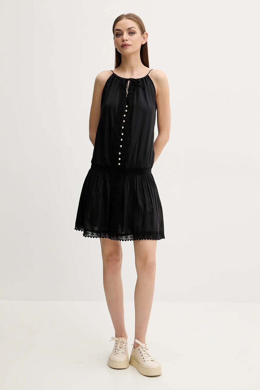 Сукня Melissa Odabash колір чорний mini розкльошена Chelsea