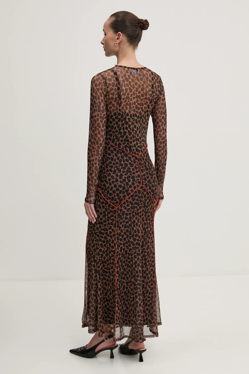 Сукня Never Fully Dressed колір коричневий maxi розкльошена NFDDR1761