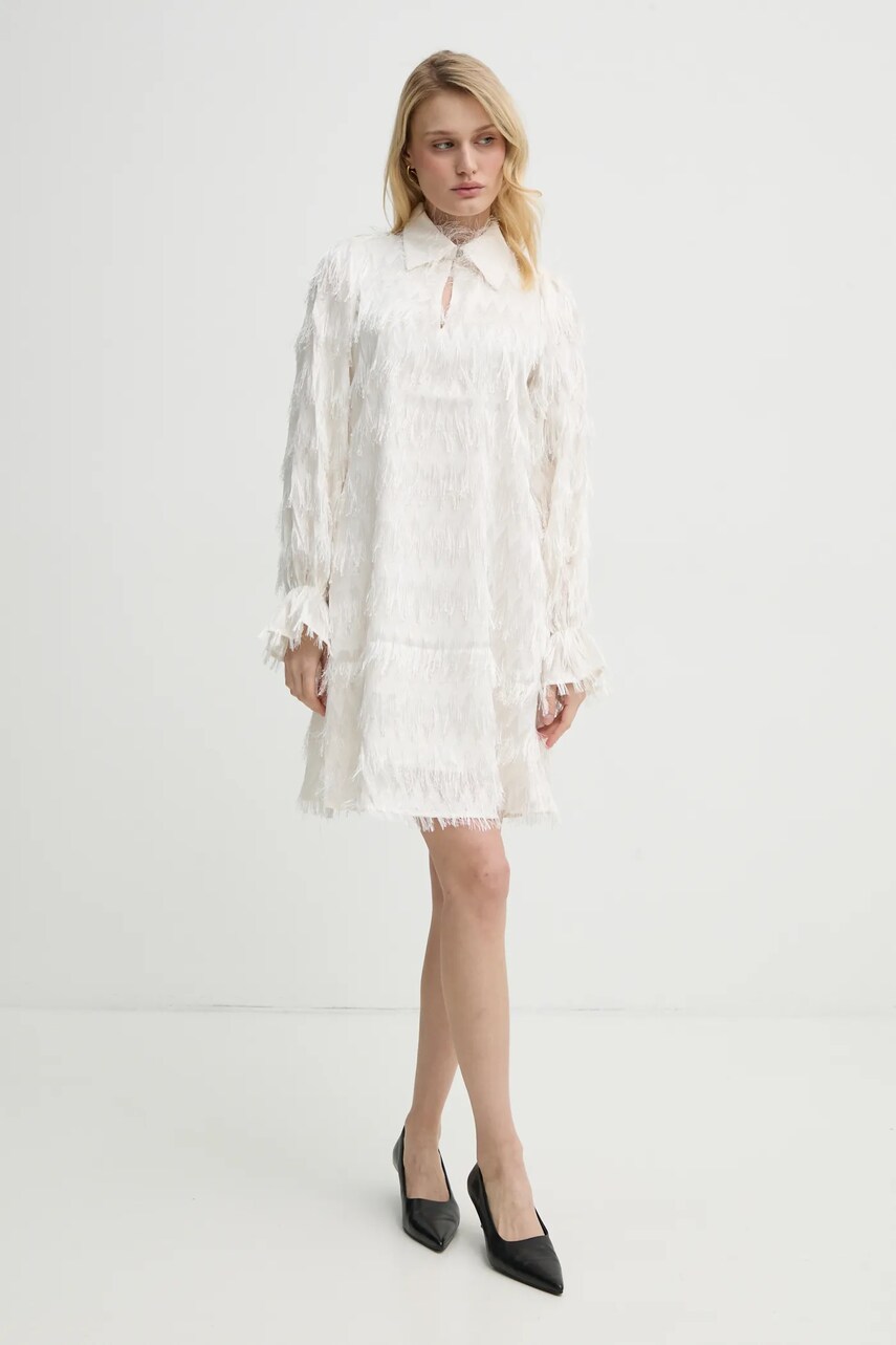 Сукня Bruuns Bazaar колір бежевий mini розкльошена BBW4396