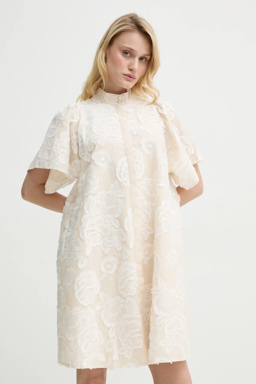 Сукня Bruuns Bazaar колір бежевий mini розкльошена BBW4582