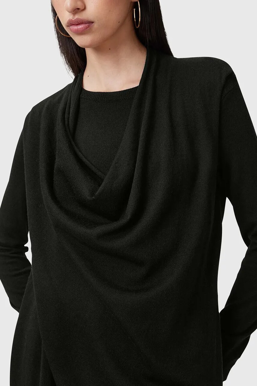 Вовняна сукня AllSaints DRINA колір чорний mini пряма W071DC