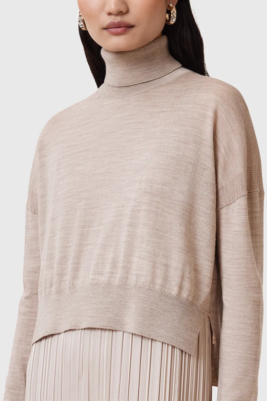 Сукня і светр AllSaints VITTORIA колір бежевий midi пряма W030DC