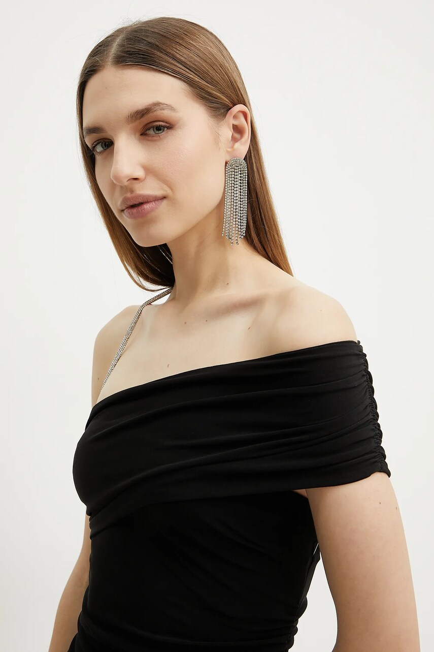 Сукня Herve Leger Olivia колір чорний maxi облягаюча RMC8467429