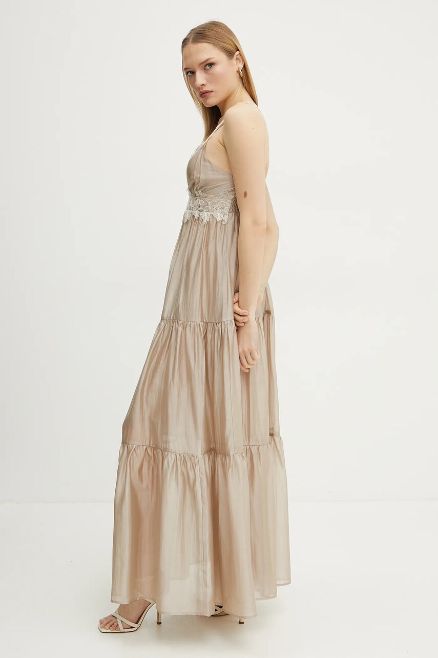 Сукня Ermanno Scervino колір бежевий maxi розкльошена 56TQ029ES3