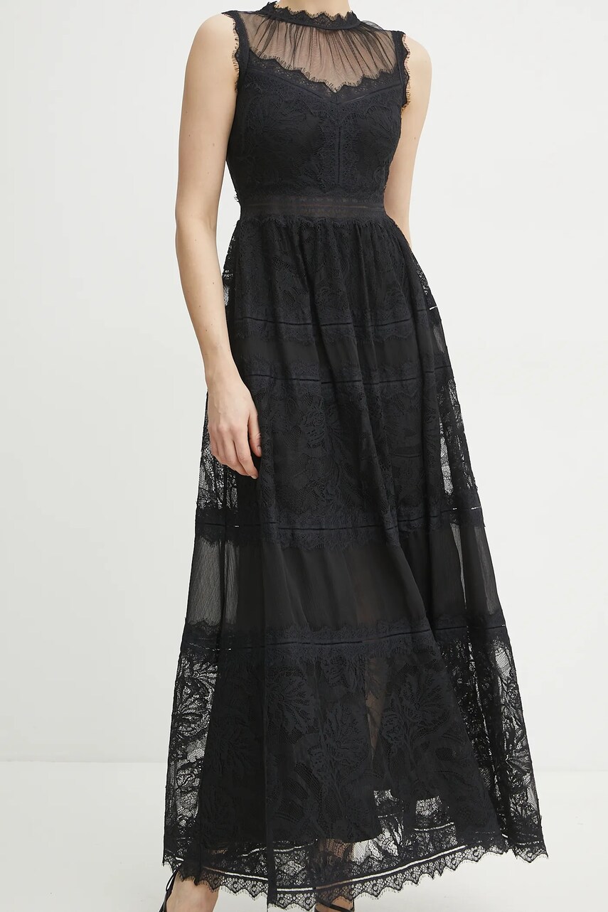 Сукня Ermanno Scervino колір чорний maxi розкльошена 56TQ041ER0