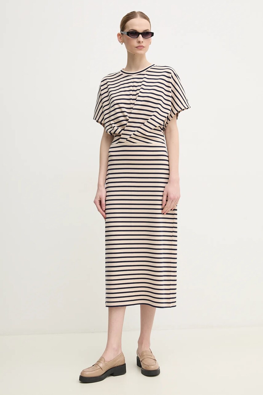 Сукня Marc Aurel колір бежевий midi oversize 6552-7000-73858