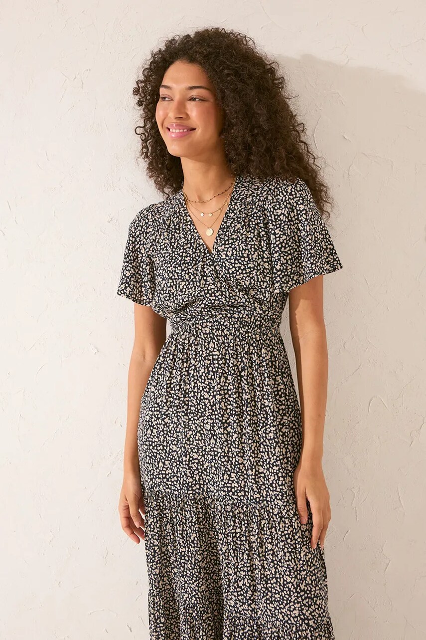Сукня women'secret колір чорний maxi розкльошена 5549923