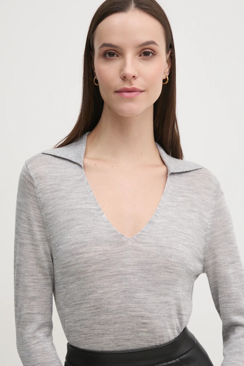 Светр з домішкою вовни Calvin Klein жіночий колір сірий легкий K20K208029