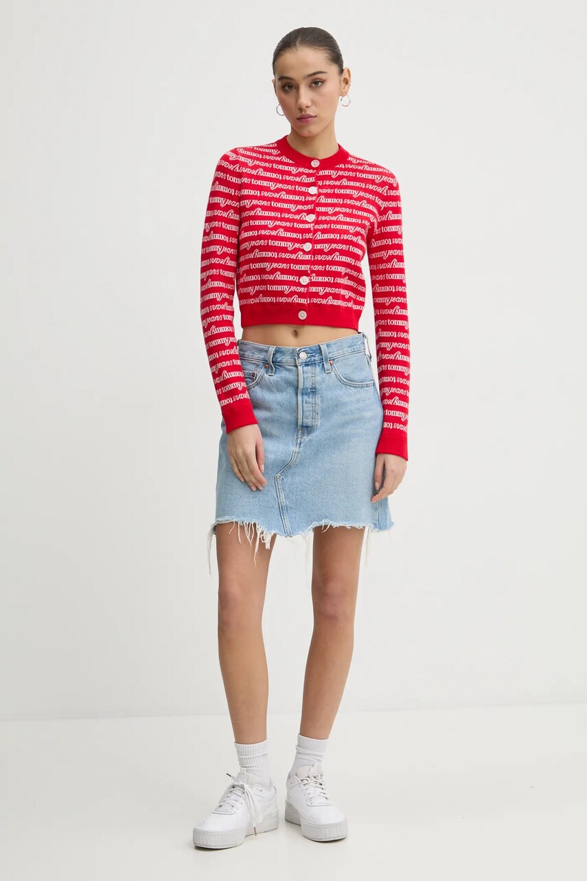 Светр Tommy Jeans жіночий колір червоний DW0DW19340